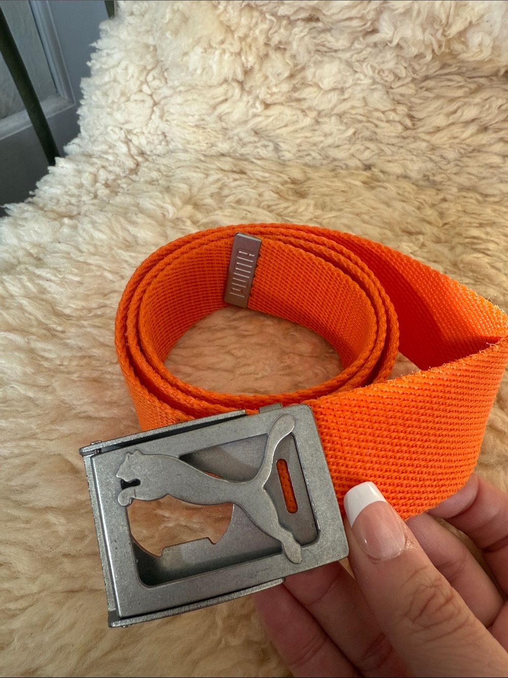 Y2K Puma Orange Canvas Belt - Picture 2 of 7